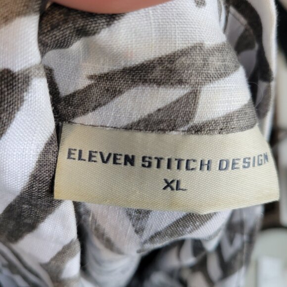 Linen Eleven Stitch Design African Print Shirt XL - Picture 5 of 5